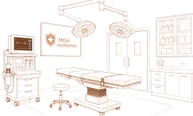 Illustration of a MOH-accredited operating theatre