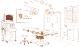 Illustration of a MOH-accredited operating theatre